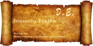 Doszpoly Etelka névjegykártya