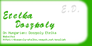 etelka doszpoly business card